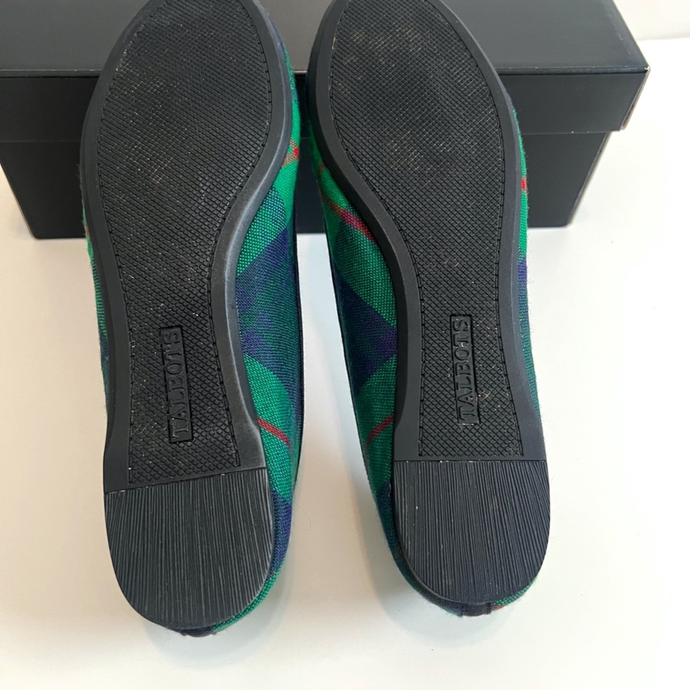 Talbots Green/Blue/Red Plaid Ballet Flats - Size 7.5M - Excellent Condition - Picture 10 of 11
